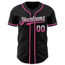 Charger l&#39;image dans la galerie, Custom Black White-Pink Authentic Fade Fashion Baseball Jersey
