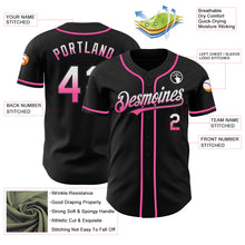 Charger l&#39;image dans la galerie, Custom Black White-Pink Authentic Fade Fashion Baseball Jersey
