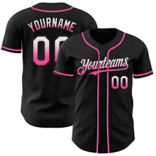 Charger l&#39;image dans la galerie, Custom Black White-Pink Authentic Fade Fashion Baseball Jersey
