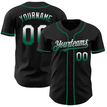 Charger l&#39;image dans la galerie, Custom Black White-Kelly Green Authentic Fade Fashion Baseball Jersey
