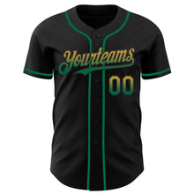 Charger l&#39;image dans la galerie, Custom Black Old Gold-Kelly Green Authentic Fade Fashion Baseball Jersey
