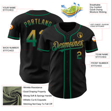 Charger l&#39;image dans la galerie, Custom Black Old Gold-Kelly Green Authentic Fade Fashion Baseball Jersey
