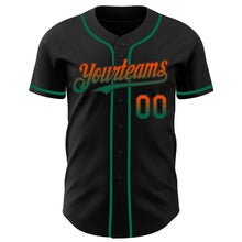 Charger l&#39;image dans la galerie, Custom Black Orange-Kelly Green Authentic Fade Fashion Baseball Jersey
