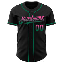 Charger l&#39;image dans la galerie, Custom Black Pink-Kelly Green Authentic Fade Fashion Baseball Jersey
