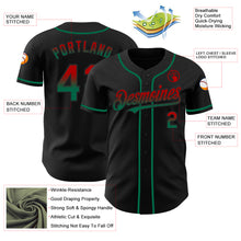 Charger l&#39;image dans la galerie, Custom Black Red-Kelly Green Authentic Fade Fashion Baseball Jersey
