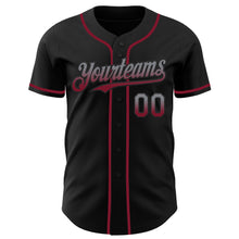 Charger l&#39;image dans la galerie, Custom Black Gray-Crimson Authentic Fade Fashion Baseball Jersey
