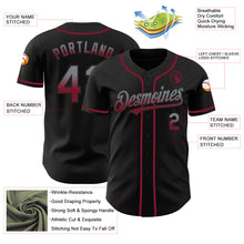 Load image into Gallery viewer, Custom Black Gray-Crimson Authentic Fade Fashion Baseball Jersey
