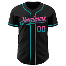 Charger l&#39;image dans la galerie, Custom Black Pink-Teal Authentic Fade Fashion Baseball Jersey
