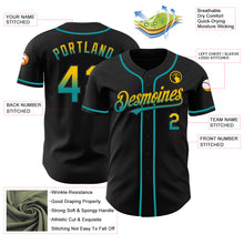 Charger l&#39;image dans la galerie, Custom Black Yellow-Teal Authentic Fade Fashion Baseball Jersey
