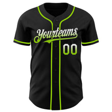 Charger l&#39;image dans la galerie, Custom Black White-Neon Green Authentic Fade Fashion Baseball Jersey
