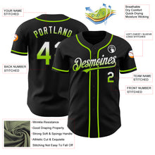 Charger l&#39;image dans la galerie, Custom Black White-Neon Green Authentic Fade Fashion Baseball Jersey
