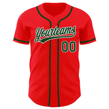 Load image into Gallery viewer, Custom Fire Red Green-White Authentic Baseball Jersey
