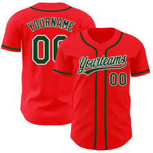 Charger l&#39;image dans la galerie, Custom Fire Red Green-White Authentic Baseball Jersey
