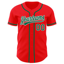 Laden Sie das Bild in den Galerie-Viewer, Custom Fire Red Kelly Green-White Authentic Baseball Jersey

