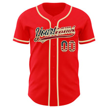 Load image into Gallery viewer, Custom Fire Red Vintage USA Flag-Cream Authentic Baseball Jersey
