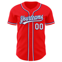 Laden Sie das Bild in den Galerie-Viewer, Custom Fire Red White-Royal Authentic Baseball Jersey
