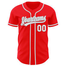 Laden Sie das Bild in den Galerie-Viewer, Custom Fire Red White-Gray Authentic Baseball Jersey
