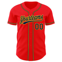 Charger l&#39;image dans la galerie, Custom Fire Red Navy-Yellow Authentic Baseball Jersey
