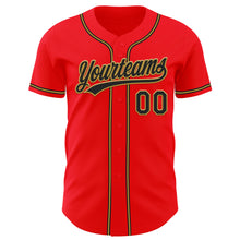 Charger l&#39;image dans la galerie, Custom Fire Red Black-Old Gold Authentic Baseball Jersey
