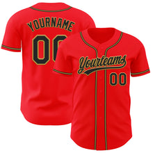 Charger l&#39;image dans la galerie, Custom Fire Red Black-Old Gold Authentic Baseball Jersey
