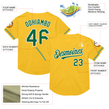 Charger l&#39;image dans la galerie, Custom Gold Kelly Green-White Mesh Authentic Throwback Baseball Jersey
