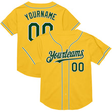 Charger l&#39;image dans la galerie, Custom Gold Green-White Mesh Authentic Throwback Baseball Jersey
