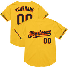 Charger l&#39;image dans la galerie, Custom Gold Black-Orange Mesh Authentic Throwback Baseball Jersey
