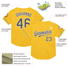 Load image into Gallery viewer, Custom Gold Steel Gray-White Mesh Authentic Throwback Baseball Jersey
