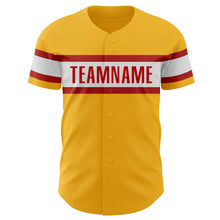 Загрузить изображение в средство просмотра галереи, Custom Gold Red-White Authentic Baseball Jersey
