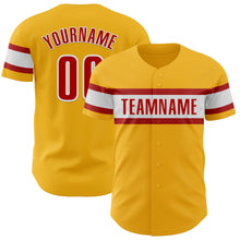 Charger l&#39;image dans la galerie, Custom Gold Red-White Authentic Baseball Jersey
