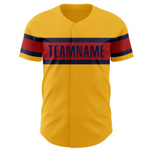 Загрузить изображение в средство просмотра галереи, Custom Gold Red-Navy Authentic Baseball Jersey
