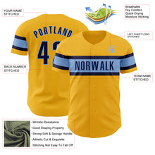 Charger l&#39;image dans la galerie, Custom Gold Navy-Light Blue Authentic Baseball Jersey
