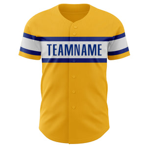 Custom Gold Royal-White Authentic Baseball Jersey