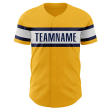 Charger l&#39;image dans la galerie, Custom Gold Navy-White Authentic Baseball Jersey
