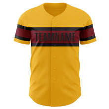 Charger l&#39;image dans la galerie, Custom Gold Crimson-Black Authentic Baseball Jersey
