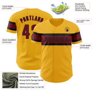 Custom Gold Crimson-Black Authentic Baseball Jersey