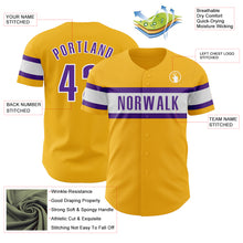 Charger l&#39;image dans la galerie, Custom Gold Purple-White Authentic Baseball Jersey
