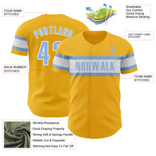 Загрузить изображение в средство просмотра галереи, Custom Gold Light Blue-White Authentic Baseball Jersey
