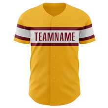 Load image into Gallery viewer, Custom Gold Crimson-White Authentic Baseball Jersey
