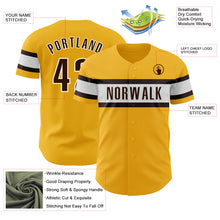 Laden Sie das Bild in den Galerie-Viewer, Custom Gold Brown-White Authentic Baseball Jersey
