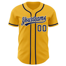 Загрузить изображение в средство просмотра галереи, Custom Gold Navy-White Authentic Baseball Jersey
