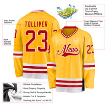 Charger l&#39;image dans la galerie, Custom Gold Red-White Hockey Jersey
