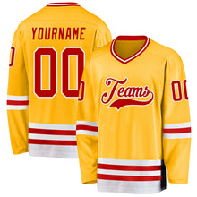 Charger l&#39;image dans la galerie, Custom Gold Red-White Hockey Jersey
