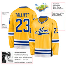 Charger l&#39;image dans la galerie, Custom Gold Royal-White Hockey Jersey
