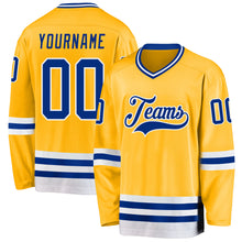 Charger l&#39;image dans la galerie, Custom Gold Royal-White Hockey Jersey
