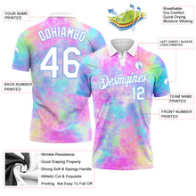 Загрузить изображение в средство просмотра галереи, Custom Tie Dye White-Light Blue 3D Watercolor Performance Golf Polo Shirt
