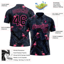 Laden Sie das Bild in den Galerie-Viewer, Custom Black Pink 3D Pattern Design Flamingo Performance Golf Polo Shirt
