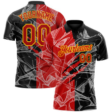 Charger l&#39;image dans la galerie, Custom Graffiti Pattern Red-Yellow 3D Scratch Performance Golf Polo Shirt
