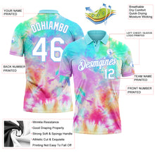 Charger l&#39;image dans la galerie, Custom Tie Dye White-Light Blue 3D Watercolor Performance Golf Polo Shirt
