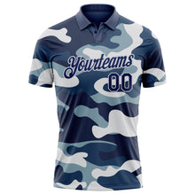 Charger l&#39;image dans la galerie, Custom Camo Navy-Light Gray Performance Salute To Service Golf Polo Shirt
